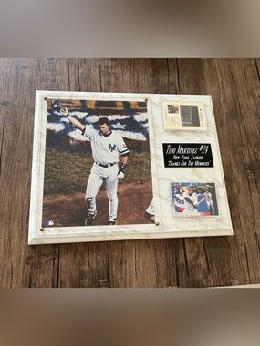 Framed Sports Memorabilia Plaque in White and Black Tino Martinez #24